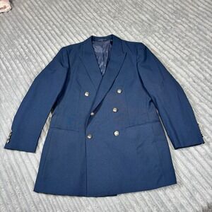 Garson Pierye men's‎ size R42 dark blue silver tone buttons w lions blazer